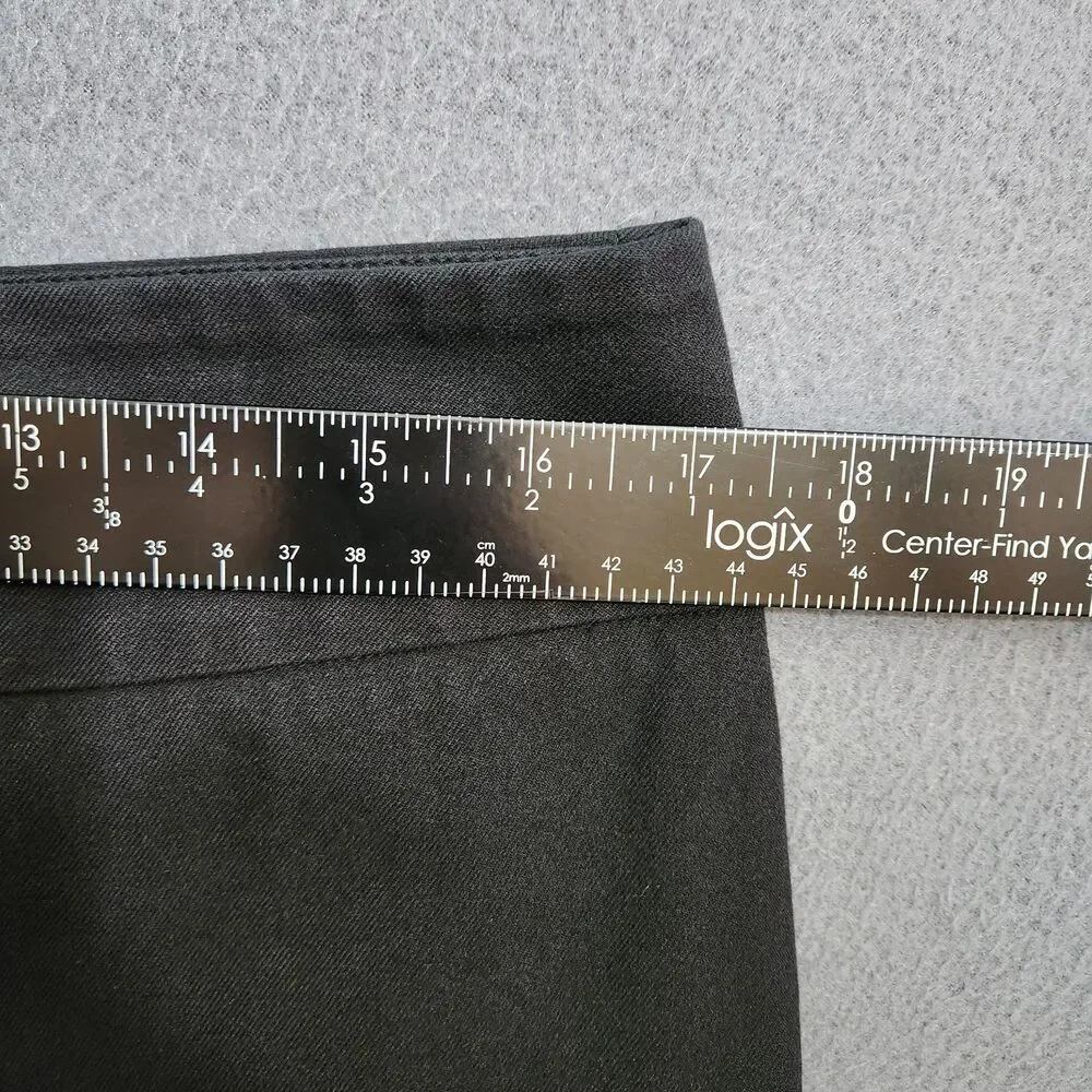 Chico's Pants Women 1 US 8 Black Mid Rise Straight Leg Chino